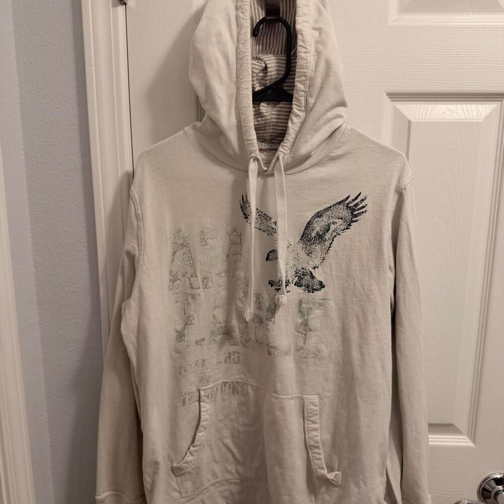 (2005-2009) American Eagle Standard Issue Hoodie - Cream/Oatmeal - L